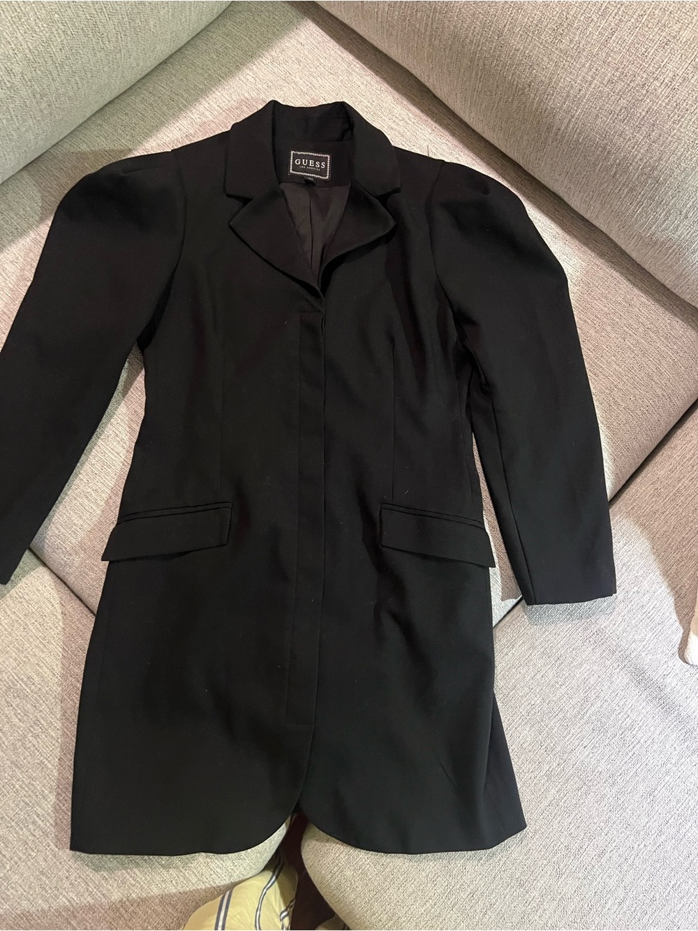 GUESS Black Tailored Women's Blazer Coat with Notch Collar
